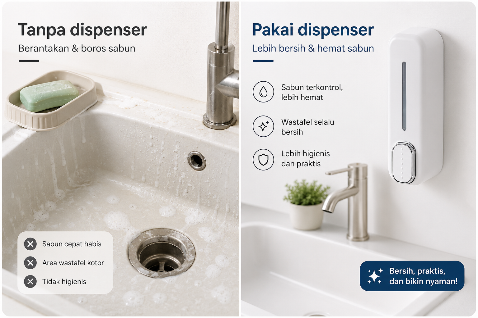 Dispenser Tempat Sabun Cair Aesthetic